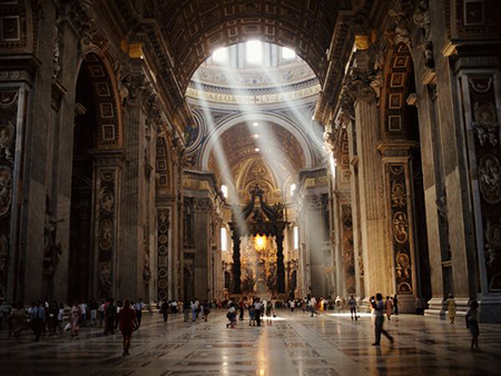 The atmosphere inside of St Peter