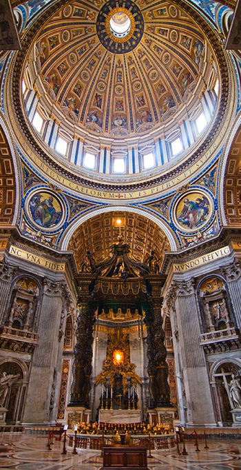 Atmosphere inside of the St Peter's Basilica