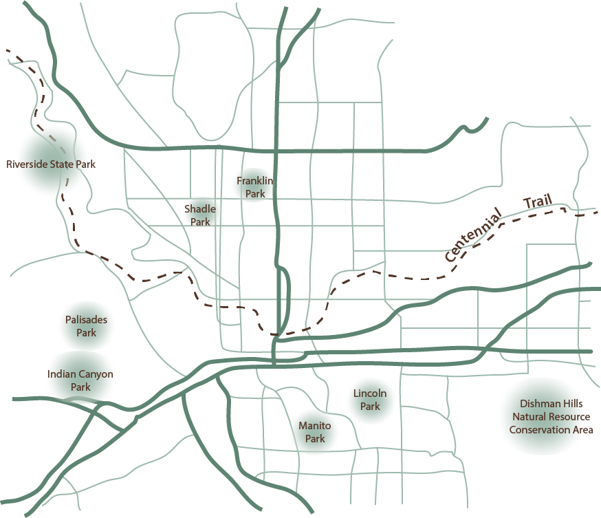 a map showing trails in spokane